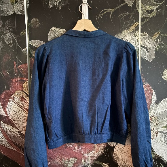 Alex Mill Indigo Pleated Button-Up Shirt - Picture 2 of 4